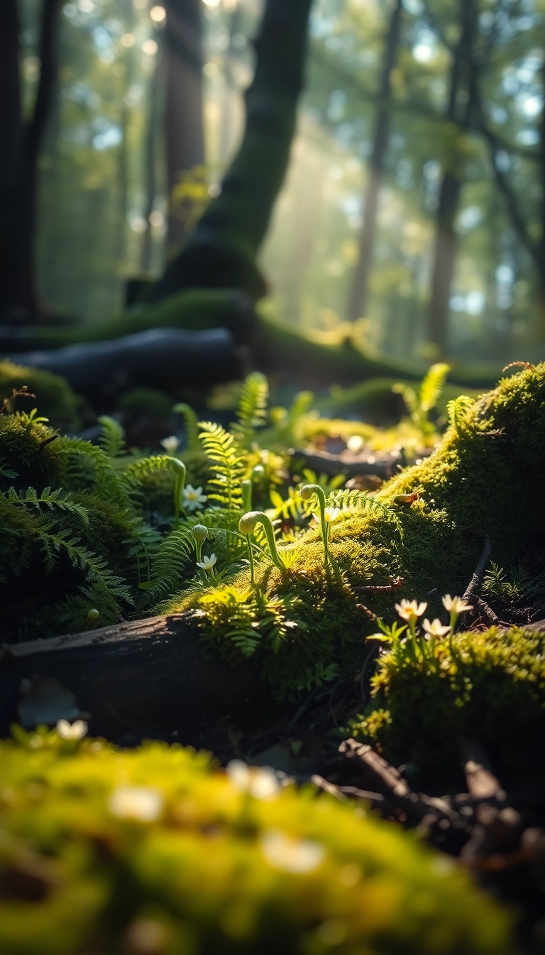 HD iPhone AI Spring Forest Floor Dynamic Wallpaper
